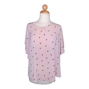 Liz Claiborne Women's Career Blouse Pink Patterned, Size XL